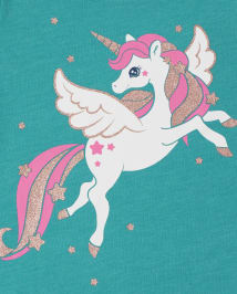 Lot de 2 t-shirts à motif licorne pour petites filles