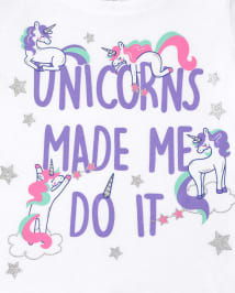 Lot de 2 t-shirts à motif licorne pour petites filles