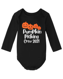 Unisex Baby Matching Family Pumpkin Picking Graphic Bodysuit