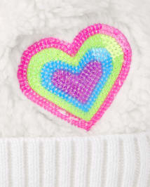 Toddler Girls Sequin Pom Pom Hat And Mittens Set
