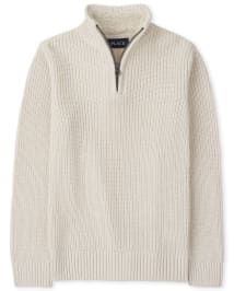 Boys Long Sleeve Half Zip Mock Neck Sweater H T VANILLA The Children s Place CA