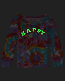 Baby And Toddler Girls Glow Tie Dye Snug Fit Cotton Pajamas