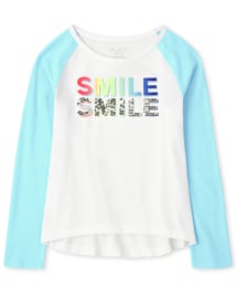 Girls Rainbow Raglan Top