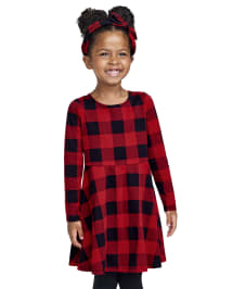 Buffalo plaid dress baby discount