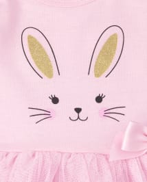 Baby Girls Easter Bunny Tutu Bodysuit Dress