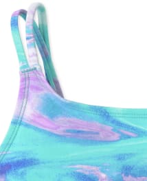 Maillot de bain tankini marbré pour fille