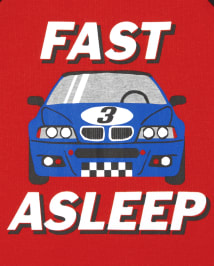 Baby And Toddler Boys Fast Asleep Racecar Snug Fit Cotton Pajamas 2-Pack
