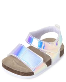 Girls holographic sandals clearance