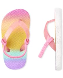 Tongs arc-en-ciel ombré pour petites filles