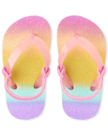 Tongs arc-en-ciel ombré pour petites filles