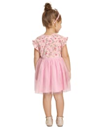 Baby And Toddler Girls Floral Knit To Woven Dress