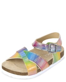 Girls sales rainbow sandals