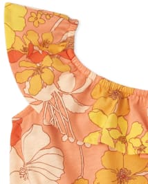 Barboteuse florale à une épaule pour bébés et petites filles