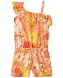 Barboteuse florale à une épaule pour bébés et petites filles