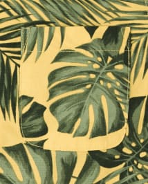 Chemise boutonnée en popeline à feuilles tropicales papa et moi pour garçon