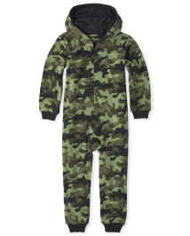 Pyjama une pièce en polaire camouflage pour garçon