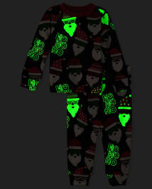 Pyjama en coton unisexe assorti pour bébé et tout-petit Family Glow Ho Ho Ho