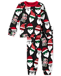 Pyjama en coton unisexe assorti pour bébé et tout-petit Family Glow Ho Ho Ho