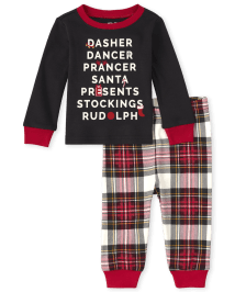 Pyjama unisexe en coton ajusté pour bébé et tout-petit
