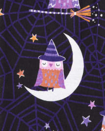 Girls Glow Night Owl Snug Fit Cotton Pajamas