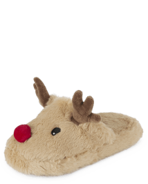 Kids reindeer slippers sales