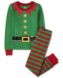 Unisex Kids Christmas Long Sleeve Elf Snug Fit Cotton Pajamas GREEN The Children s Place CA
