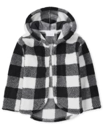 Girls Long Sleeve Print Sherpa Cardigan BLACK The Children s Place CA