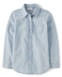 Girl denim shirt clearance online