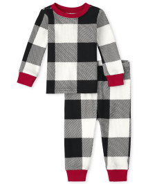 Unisex Baby And Toddler Matching Family Christmas Long Sleeve Thermal  Buffalo Plaid Snug Fit Cotton Pajamas