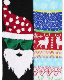 Unisex Kids Matching Family Santa Crew Socks 3-Pack