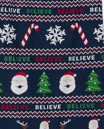 Pyjama unisexe en coton assorti pour la famille Believe In Santa