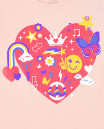 Lot de 3 t-shirts graphiques Emoji pour filles