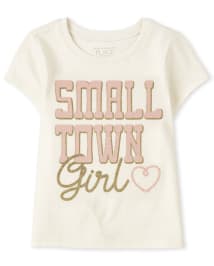 Camiseta con estampado de niña de pueblo pequeño para bebés y niñas pequeñas