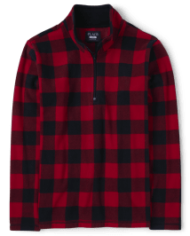 Plaid half zip pullover discount