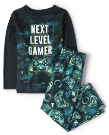 Boys Long Raglan Sleeve Next Level Gamer Pajamas BLACK The Children s Place CA