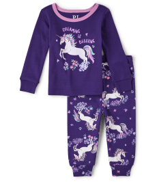Baby And Toddler Girls Unicorn Snug Fit Cotton Pajamas