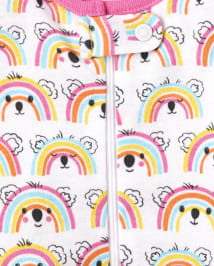 Baby And Toddler Girls Rainbow Koala Snug Fit Cotton One Piece Pajamas