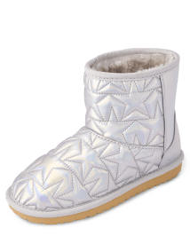 Girls Metallic Star Chalet Booties