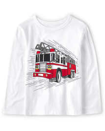 Baby And Toddler Boys Fire Truck Graphic Tee