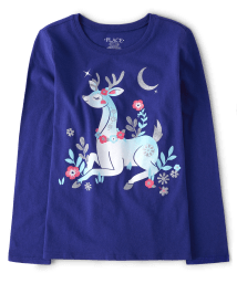 Reindeer Long Sleeve Baby Tee