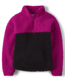 Girls sherpa quarter zip shop