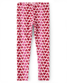 Girls Heart Print Knit Leggings WHISPERPNK The Children s Place CA