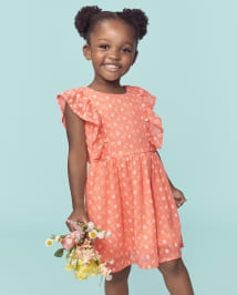 Robe fleurie brod e manches courtes pour b b et toute petite