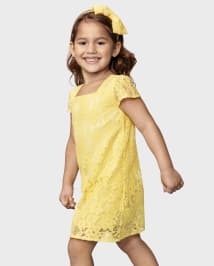 Robe droite tissee en dentelle maman et moi pour toute petite fille YELLOW The Children s Place CA