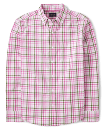Camisa con botones de popelina de cuadros vichy de papá y yo para hombre