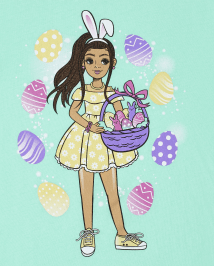 Girls Easter Girl Graphic Tee