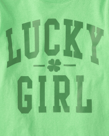 Girls Matching Family Lucky Girl Graphic Tee
