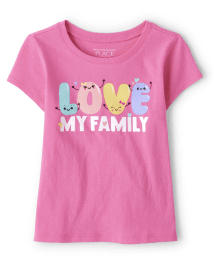 Baby And Toddler Girls Love My Family Graphic Tee