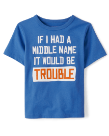 Baby And Toddler Boys Trouble Graphic Tee