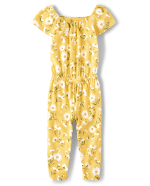 Baby And Toddler Girls Short Flutter Sleeve Daisy Print Jumpsuit | The ...